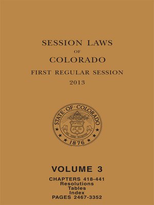 cover image of Colorado Session Laws